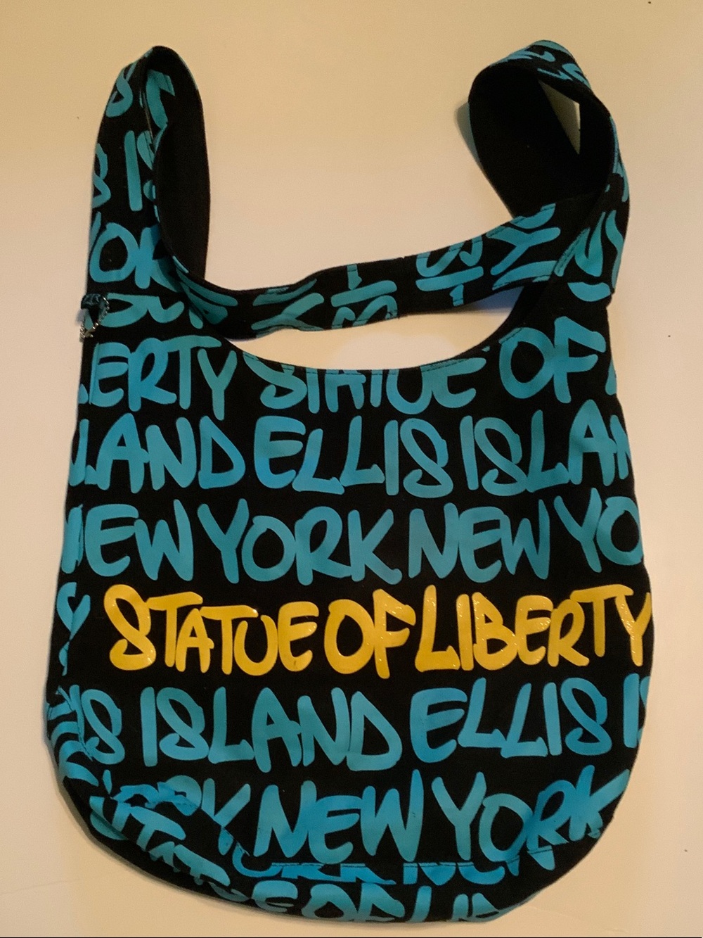Black Statue of Liberty NYC Graffiti Print Shoulder Bag